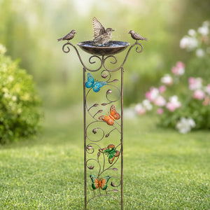 Bronze Effect Bird Bath Garden Trellis – Weatherproof Outdoor Bird Feeder