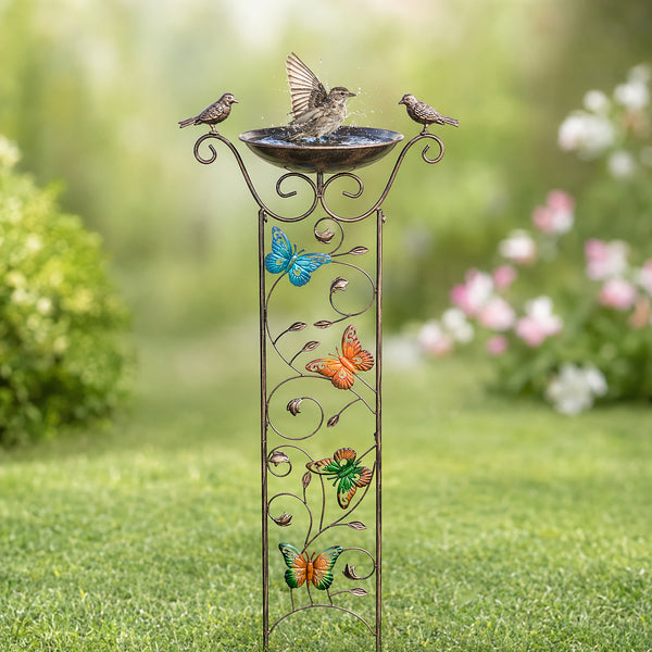 Bronze Effect Bird Bath Garden Trellis – Weatherproof Outdoor Bird Feeder