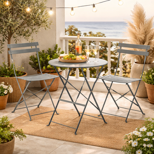 Grey 3-Piece Outdoor Bistro Set