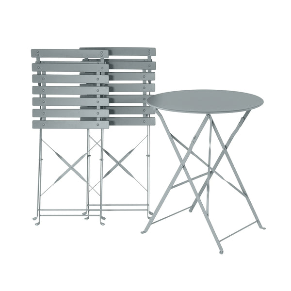 Grey 3-Piece Outdoor Bistro Set