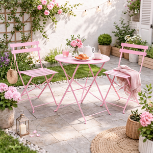 Pink 3-Piece Outdoor Bistro Set