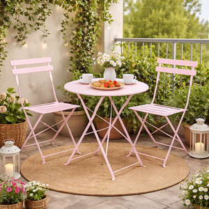 Pink 3-Piece Outdoor Bistro Set