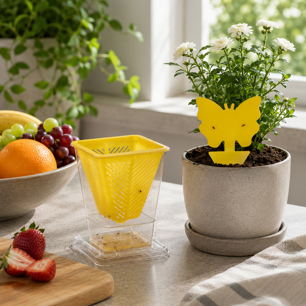 Fruit Fly Trap Set 4 Pack with Sticky Traps