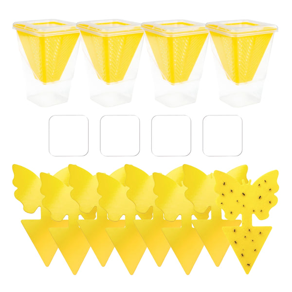 Fruit Fly Trap Set 4 Pack with Sticky Traps