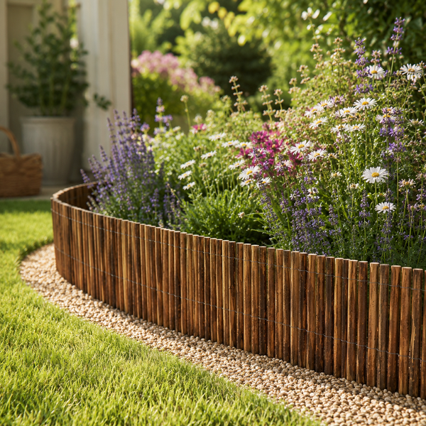 Willow Edging, Garden Edges Borders roll Edging, Flower beds, Borders and Drives 30cm x 2m