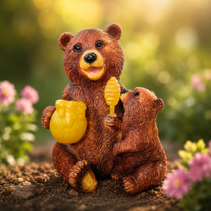 Solar Honey Bear Garden Ornament with LED Lights