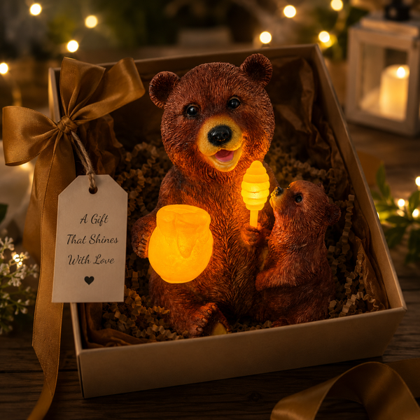 Solar Honey Bear Garden Ornament with LED Lights