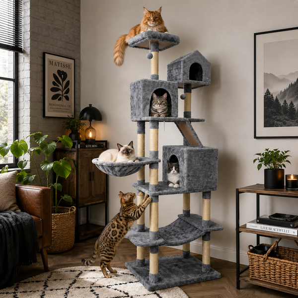 206cm Extra Large Floor to Ceiling Cat Tree Tower