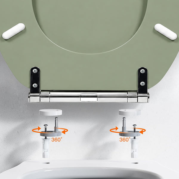 Sage Green Soft Close MDF Toilet Seat with Quick Release