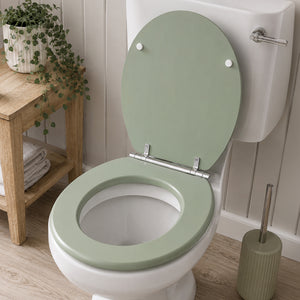 Sage Green Soft Close MDF Toilet Seat with Quick Release
