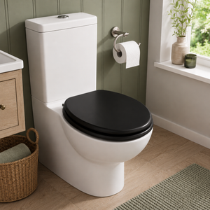 Black Soft Close Toilet Seat with Quick Release Oval Fit