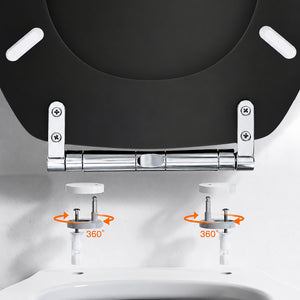 Black Soft Close Toilet Seat with Quick Release Oval Fit