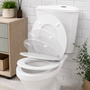 White Soft Close MDF Toilet Seat with Quick Release 18 Inch