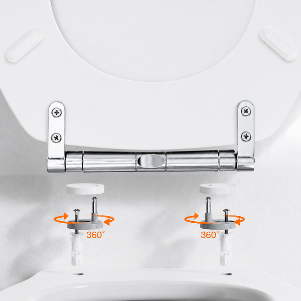 White MDF Soft Close Toilet Seat with Quick Release Oval Fit