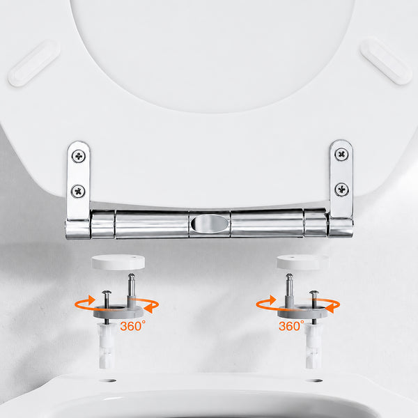 White Soft Close MDF Toilet Seat with Quick Release 18 Inch