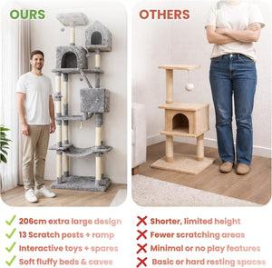 Plush cat tree with sisal scratching posts