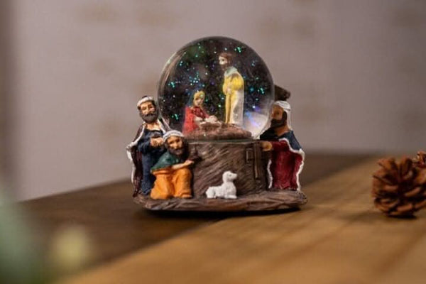 Hand painted nativity scene Christmas ornament