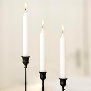 Matte black candle holders for weddings and dinner parties