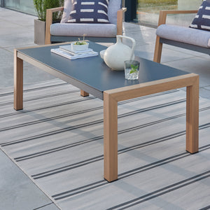 Woodlook aluminium patio set
