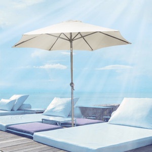 Modern cream parasol for patio furniture and entertaining