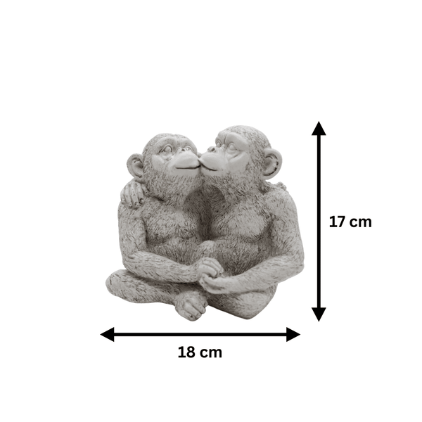 18cm kissing monkeys garden ornament