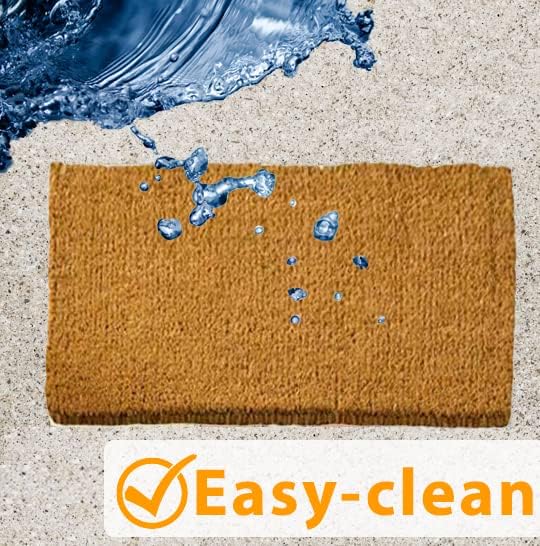 Absorbent coir doormat trapping dirt and moisture