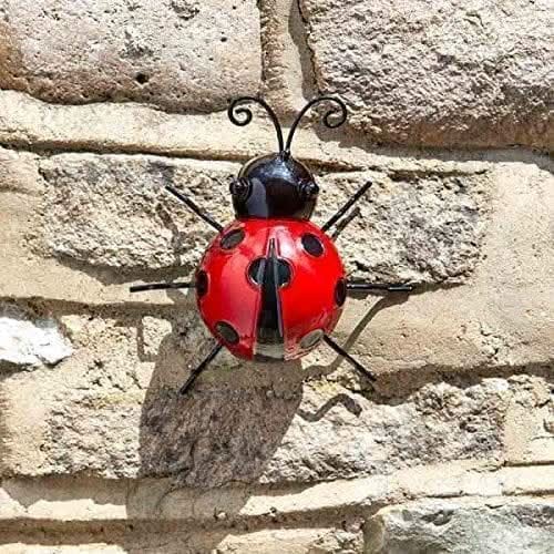 Novelty-Hand-Painted-Steel-Garden-Wall-Decor-Art-Small-Ladybird-1