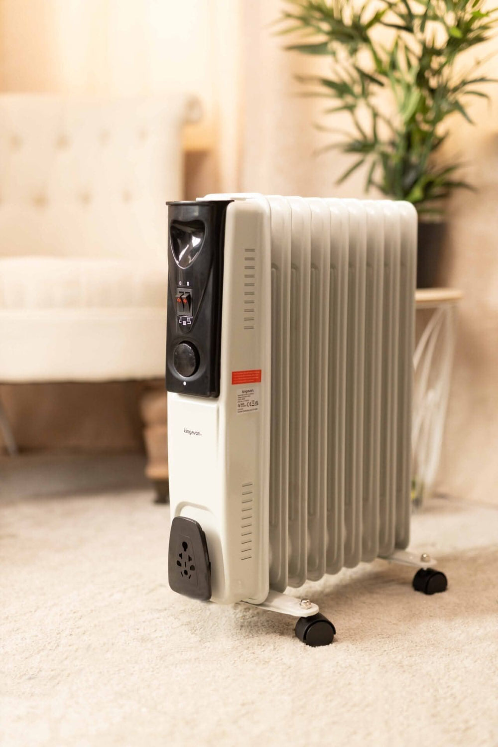 Premium White Nine Fin Modern Oil Filled Electric Radiator