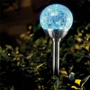 Outdoor crystal globe pathway lights with colour changing LEDs