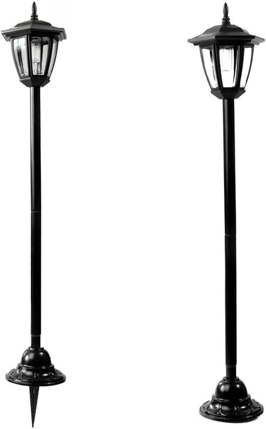Outdoor solar lamp post for patios and driveways
