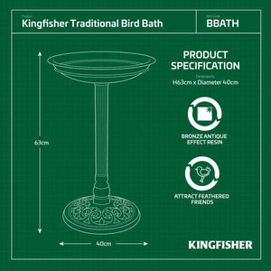 Outdoor wildlife bird bath for summer garden décor