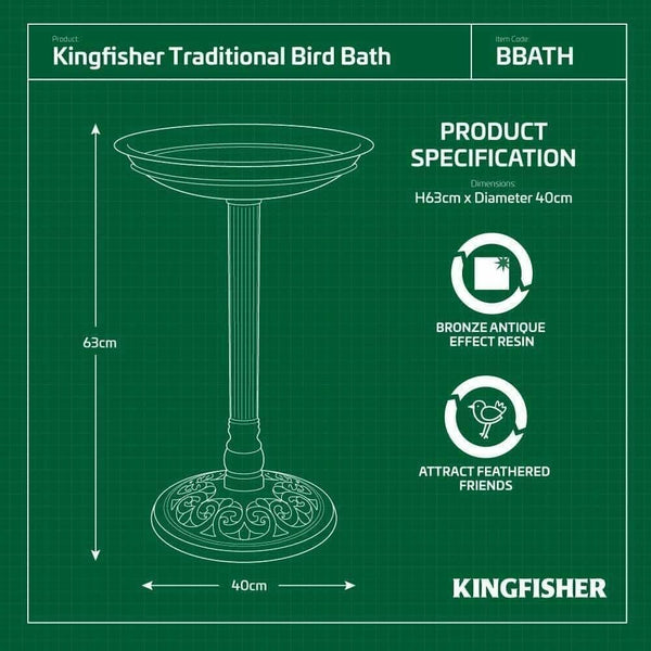Outdoor wildlife bird bath for summer garden décor