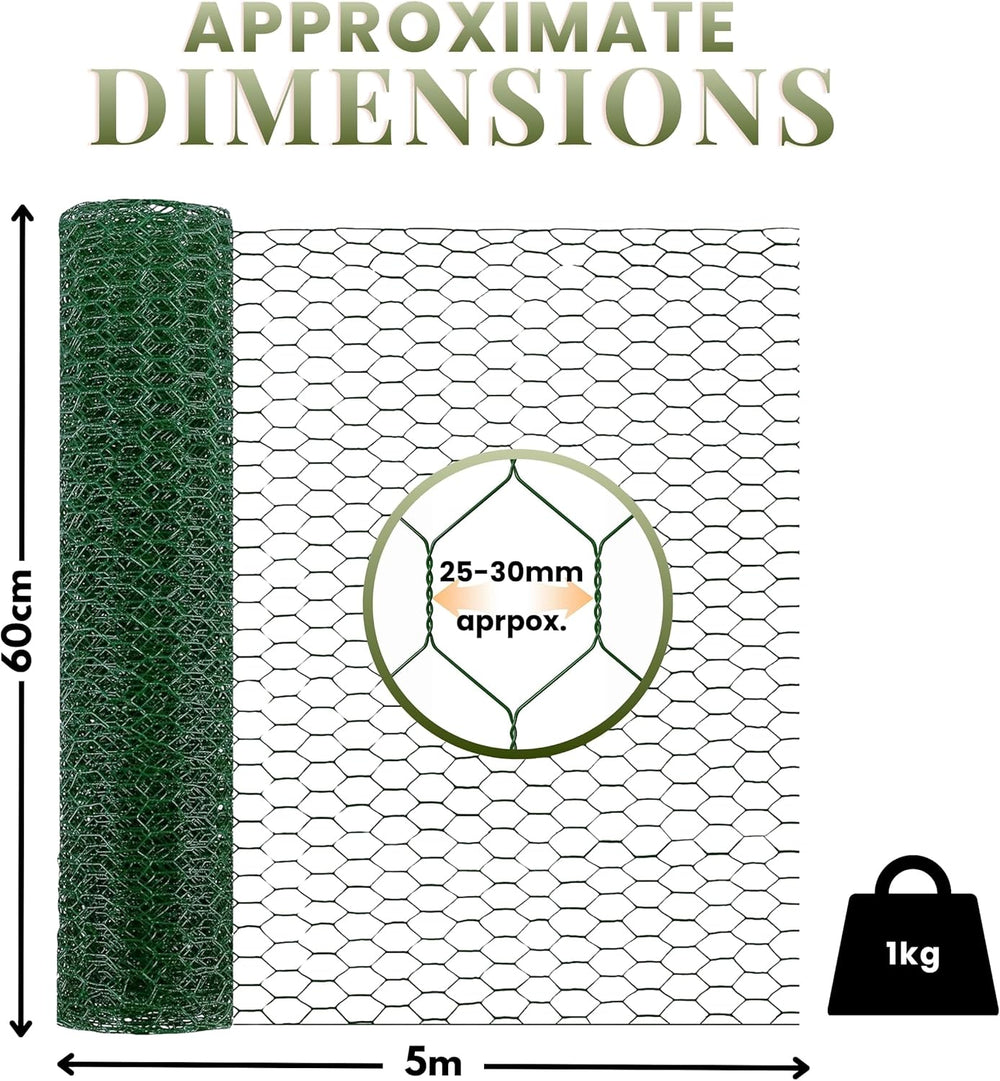 Green PVC coated chicken wire mesh