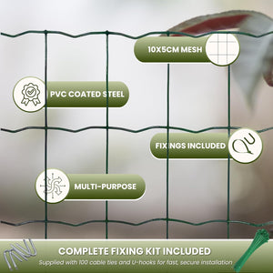Green galvanised steel wire fencing