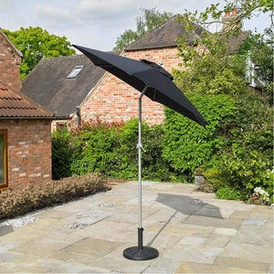 2m Aluminium Black Lightweight Garden Parasol