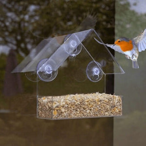 Transparent acrylic window bird feeder