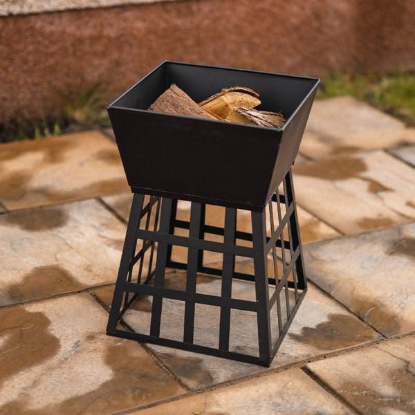Powder coated gothic fire pit for garden BBQ parties