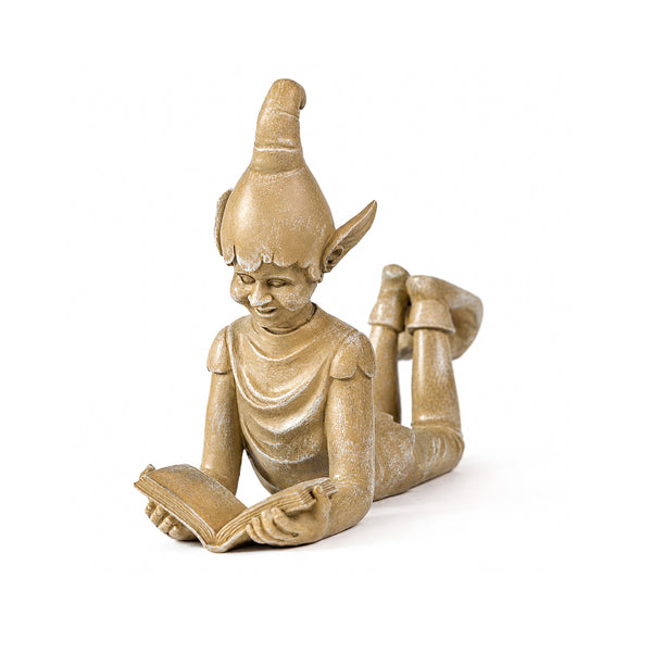 Christmas Reading Elf Resin Ornament – Festive Shelf & Table Decoration