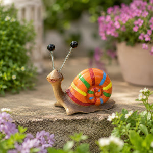 4 Piece Colourful Snail Garden Ornaments Resin Mini Statues