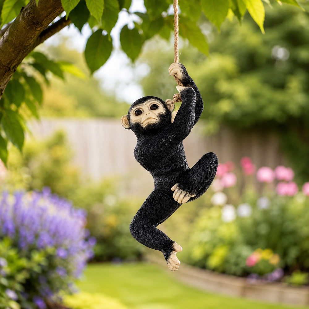 Swinging Resin Monkey Garden Tree Ornament