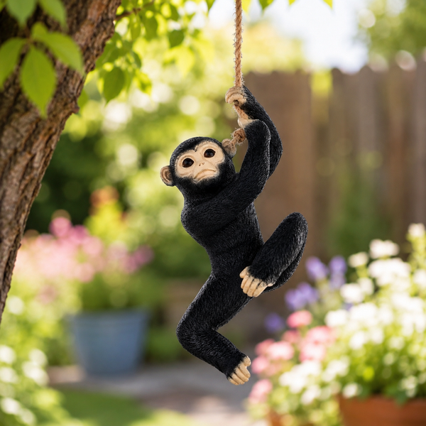 Swinging Resin Monkey Garden Tree Ornament