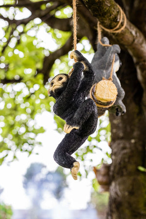 Swinging Resin Monkey Garden Tree Ornament