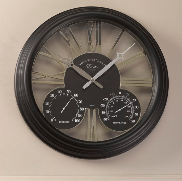 Weatherproof garden clock displayed on wall