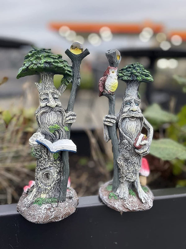 Rustic woodland tree face decor for balconies and patios