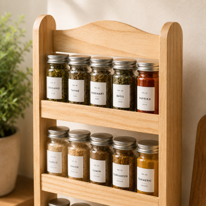 3 Tier Wooden Spice Rack Kitchen Storage Shelf