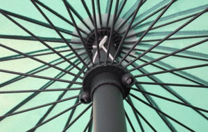 2.6m Large Metal Garden Patio Parasol - Turquoise