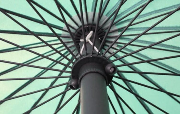 2.6m Large Metal Garden Patio Parasol - Turquoise