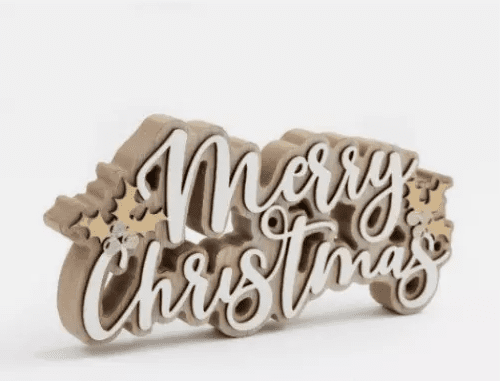Wooden "Merry Christmas" Sign Christmas Decoration