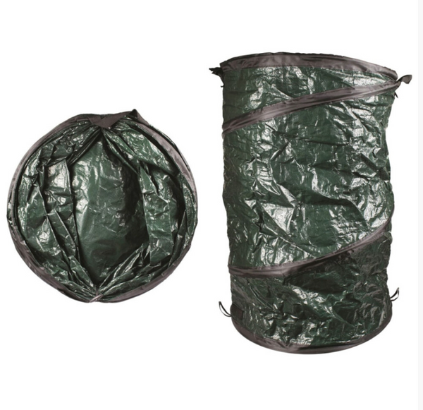 Green garden plant protector with a zipper on a white background