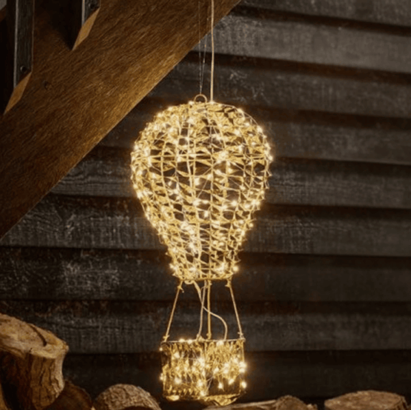 Gold Hanging Hot Air Balloon Christmas Light